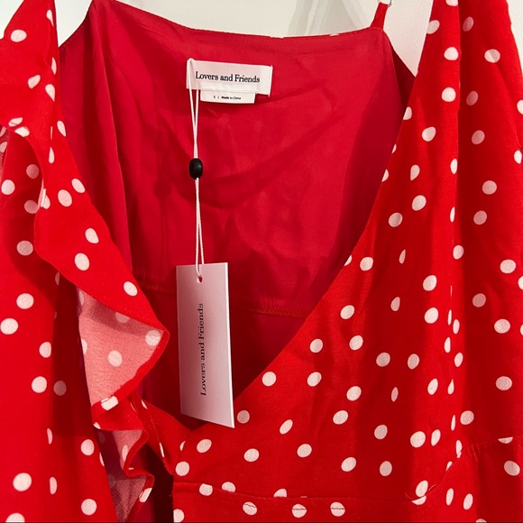 Lovers & friends Octavia Mini Dress in Red & Ivory s - Picture 2 of 3
